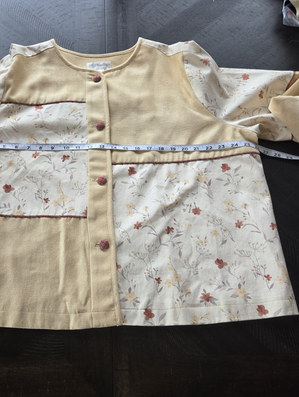 C.J. Banks Floral Colorblock Jacket 2X Vintage Cottagecore Shacket Floral Mix - Picture 10 of 12